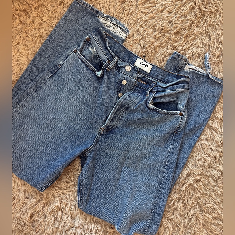 Agolde High Rise Distressed Jeans